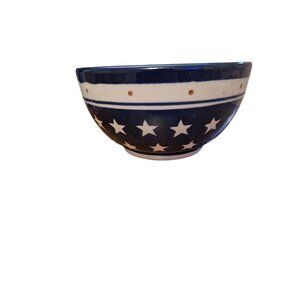 Handmade Boleslawiec Polish Pottery Small Bowl Blue Stars Pattern 5" Diameter